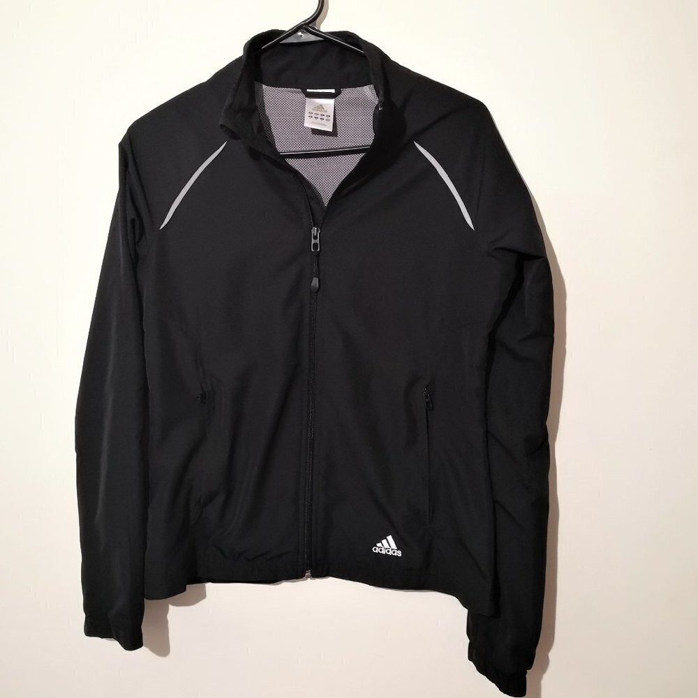 Adidas Women Athletic Jacket 3-Stripe Branded Back Size Small